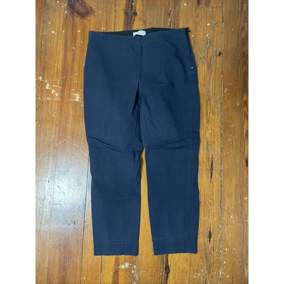 Everlane Ponte Pants Elastic Waist Side Zip Blue Skinny Stretch Mid Rise Size 10 - Picture 1 of 6